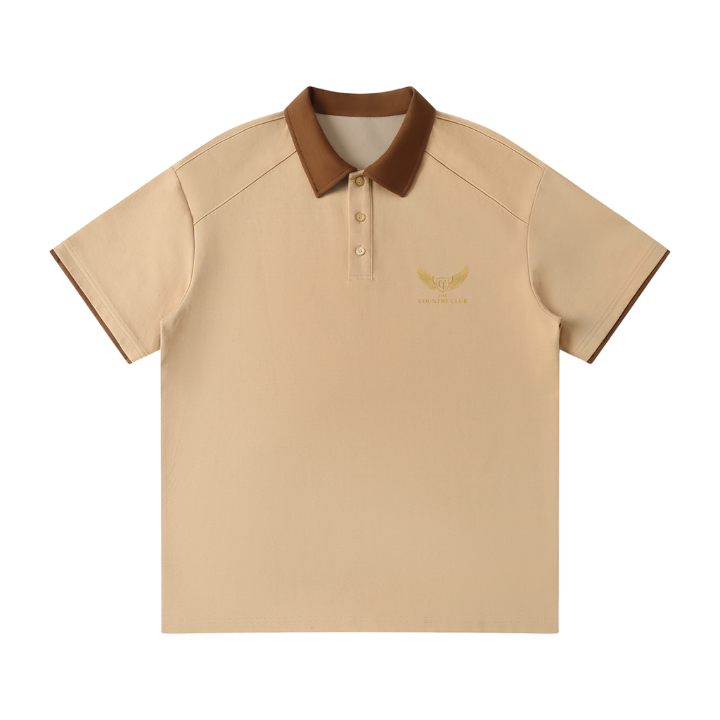 Contrast Collar Raglan Polo Shirt